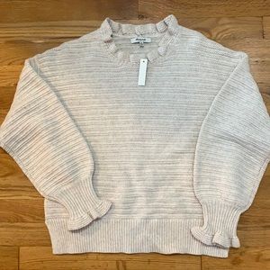 Madewell ruffle neck pullover sweater